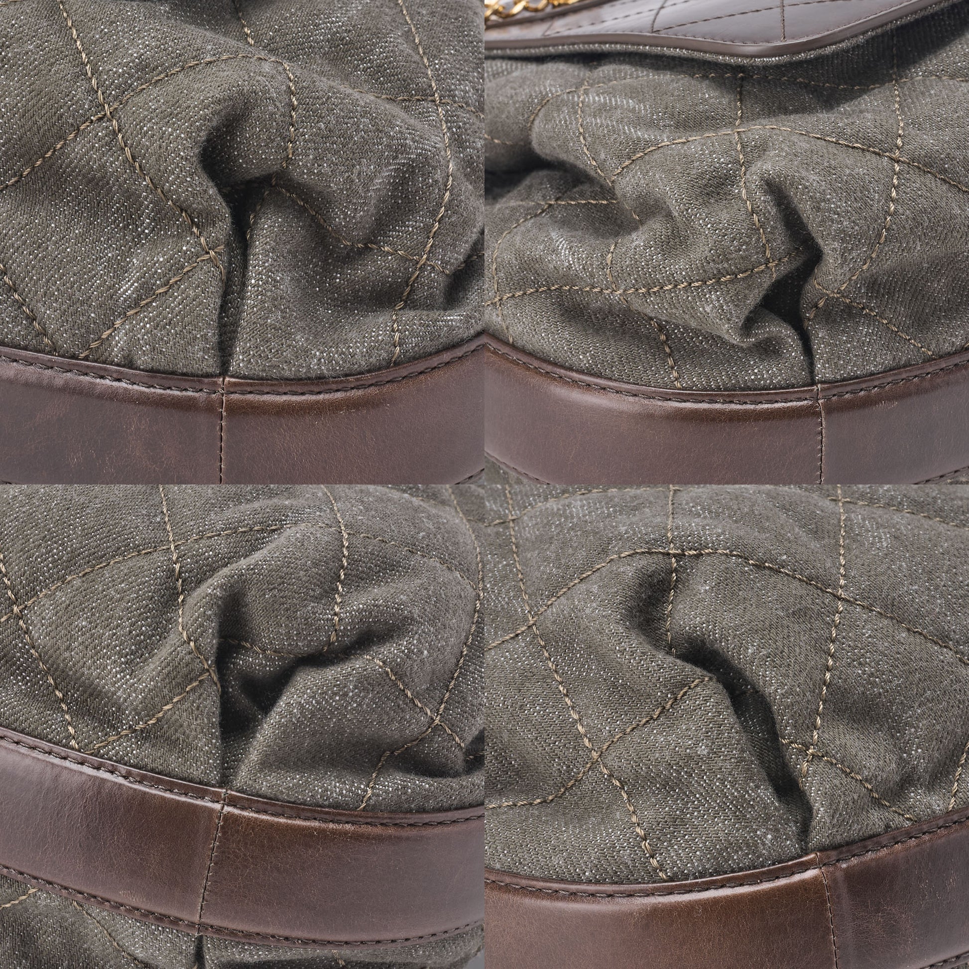 CHANEL Shoulder Bag Vintage Calf Denim Coco Charm Drawstring Brown Gold-Tone Hardware Pre-Owned - Vintage La Charme