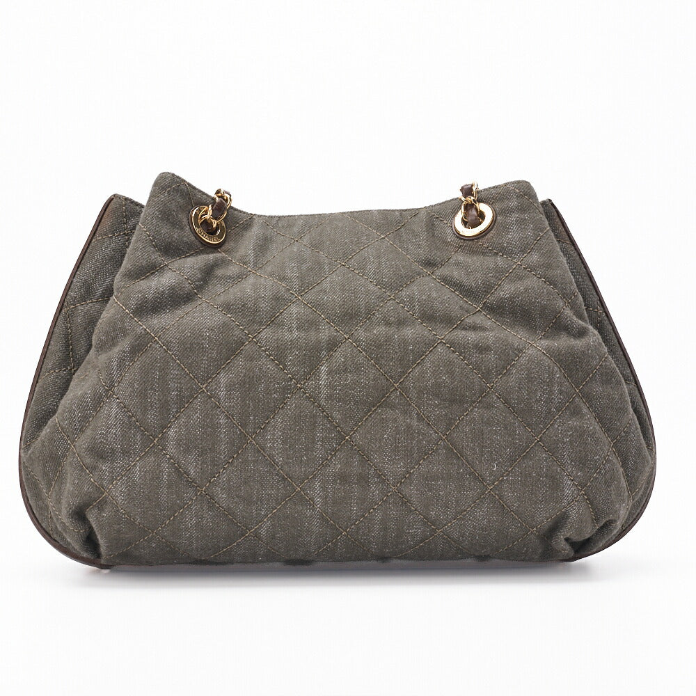 CHANEL Shoulder Bag Vintage Calf Denim Coco Charm Drawstring Brown Gold-Tone Hardware Pre-Owned - Vintage La Charme