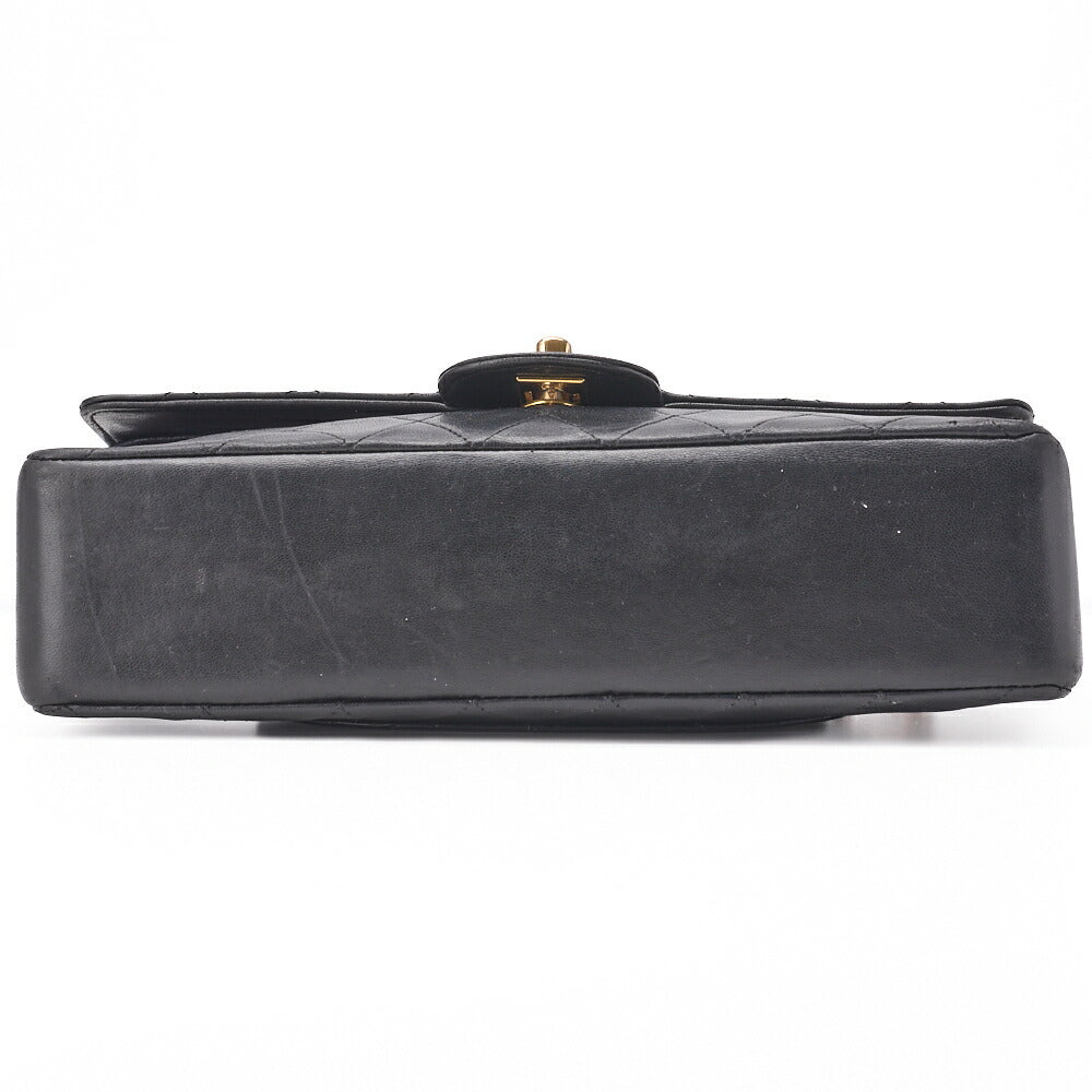 CHANEL Shoulder Bag, Matelasse Turn Lock Double Straight Flap, Lambskin, Black, Gold-Tone Hardware, Pre-Owned - Vintage La Charme