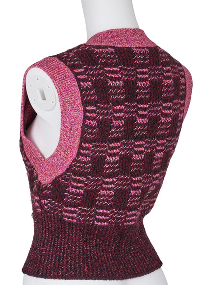 CHANEL Knit Vest, Camisole, Sleeveless, Cashmere Blend, Pink, Gold-Tone Hardware, Pre-Owned - Vintage La Charme