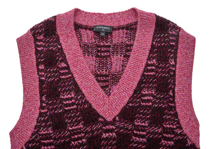 CHANEL Knit Vest, Camisole, Sleeveless, Cashmere Blend, Pink, Gold-Tone Hardware, Pre-Owned - Vintage La Charme