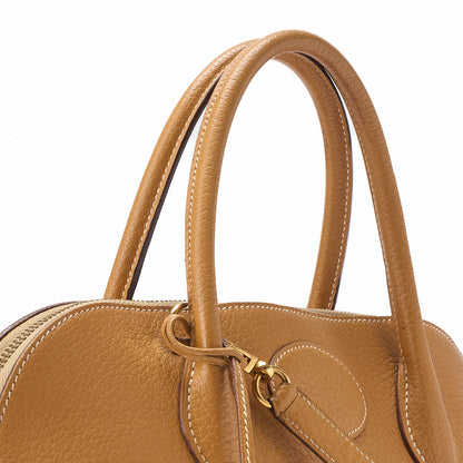 HERMES Bolide 35 Handbag Shoulder Bag Fjord Leather Natural Gold-Tone Hardware Pre-Owned - Vintage La Charme