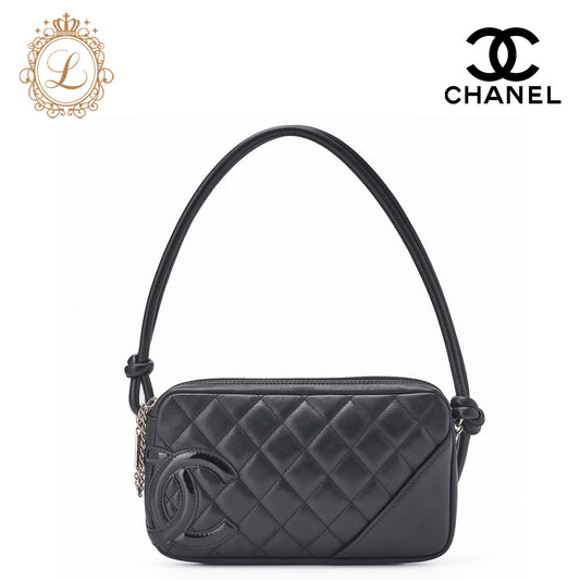 CHANEL Shoulder Bag, Cambon Line, Matelasse, Calfskin, Black, Gold-Tone Hardware, Pre-Owned - Vintage La Charme
