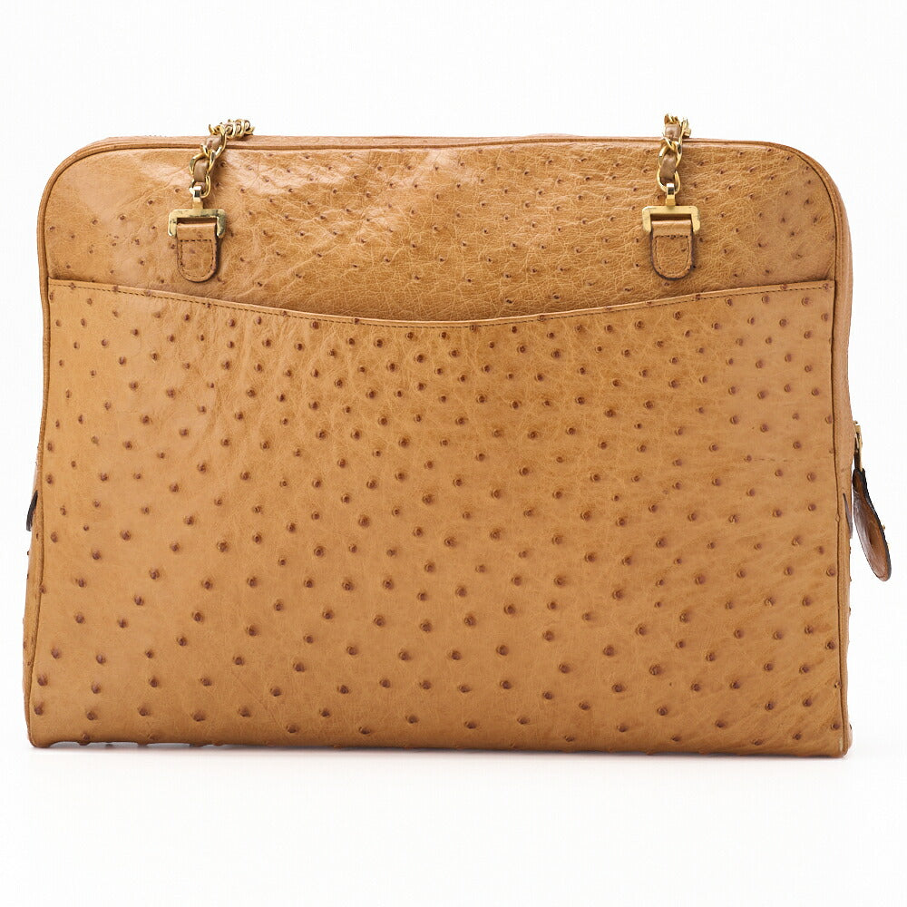 CHANEL Shoulder Bag Tote Bag Matelasse Ostrich Beige Gold-Tone Hardware Pre-Owned - Vintage La Charme