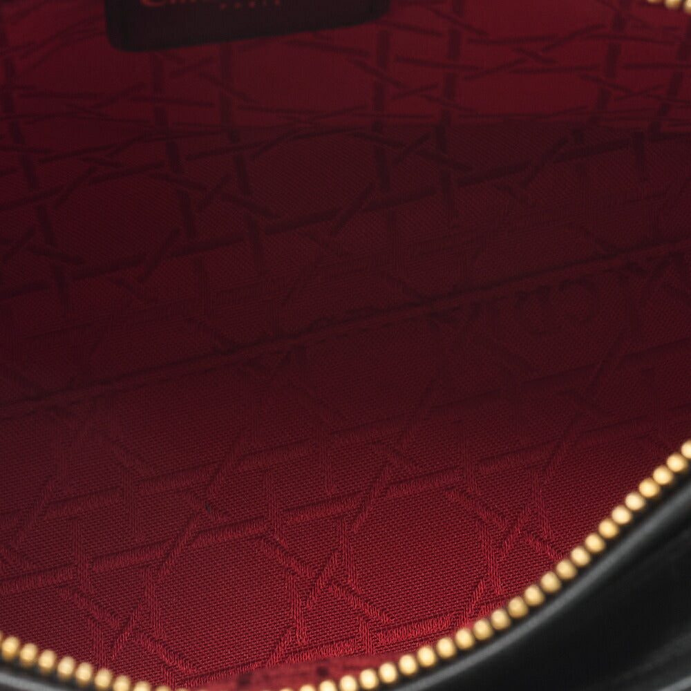 Dior Lady Dior Handbag Cannage Lambskin Black Gold-Tone Hardware Pre-Owned - Vintage La Charme
