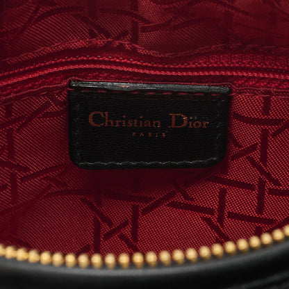 Dior Lady Dior Handbag Cannage Lambskin Black Gold-Tone Hardware Pre-Owned - Vintage La Charme