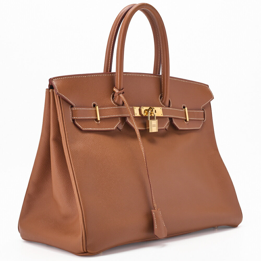 HERMES Birkin 35 Handbag Kushbel Gold, Gold Fittings, Pre-Owned - Vintage La Charme