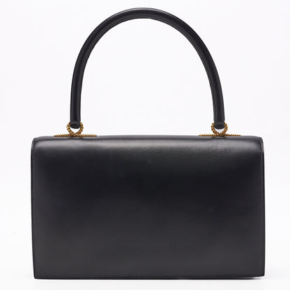 HERMES Cordeliere Handbag, Box Calf, Black, Gold-Tone Hardware, Pre-Owned - Vintage La Charme