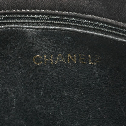 Chanel Shoulder Bag, Outside Flap, Double Chain Shoulder, Lambskin, Black, Gold-Tone Hardware, Pre-Owned - Vintage La Charme