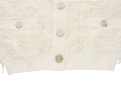 CHANEL Knitted Vest, Camisole, Cotton Blend, Ivory, Gold-Tone Hardware, Pre-Owned - Vintage La Charme