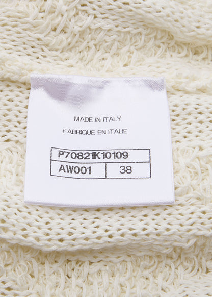 CHANEL Knitted Vest, Camisole, Cotton Blend, Ivory, Gold-Tone Hardware, Pre-Owned - Vintage La Charme