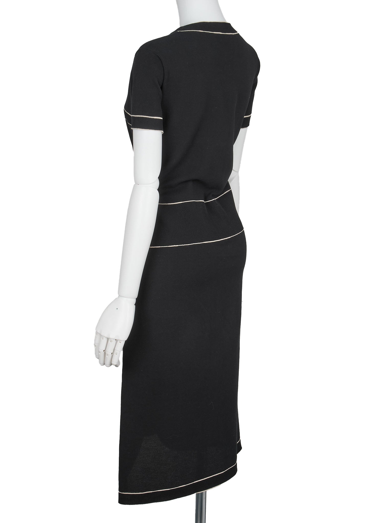 CHANEL One Piece Dress, Short Sleeve, Cotton, Black, Pre-Owned - Vintage La Charme