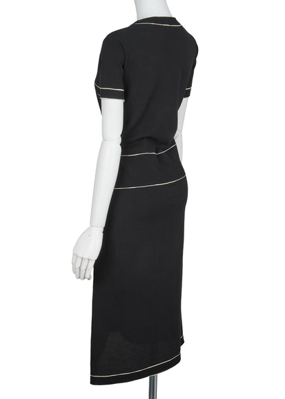 CHANEL One Piece Dress, Short Sleeve, Cotton, Black, Pre-Owned - Vintage La Charme
