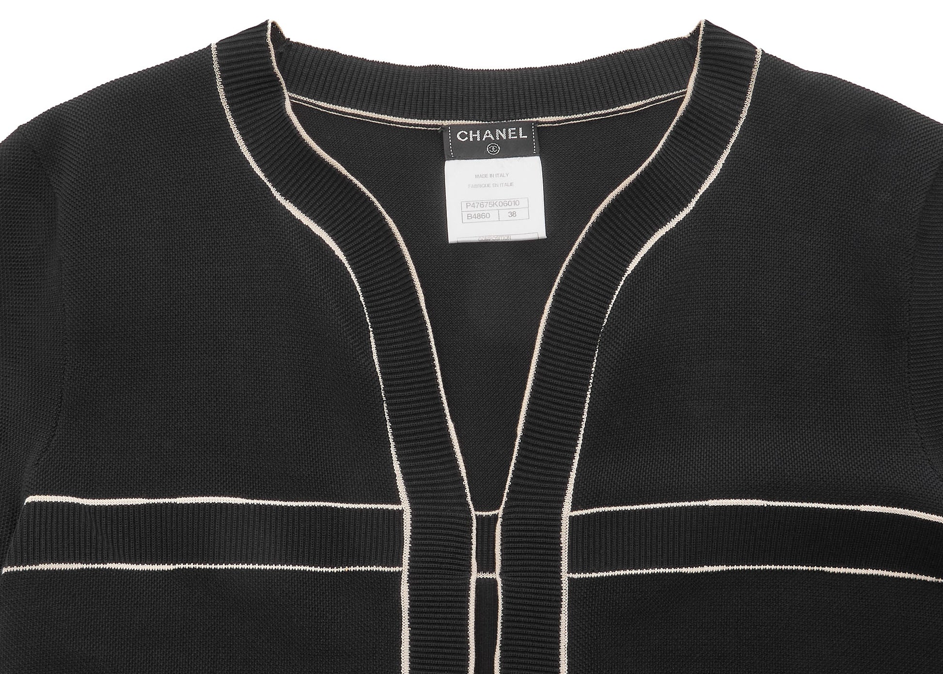 CHANEL One Piece Dress, Short Sleeve, Cotton, Black, Pre-Owned - Vintage La Charme