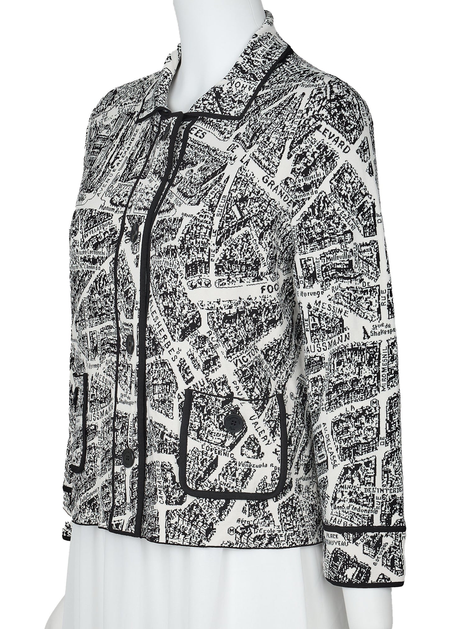 Dior Jacket, Long Sleeve, Cut-and-Sew, Viscose Blend, White, Silver-Tone Hardware, Pre-Owned - Vintage La Charme