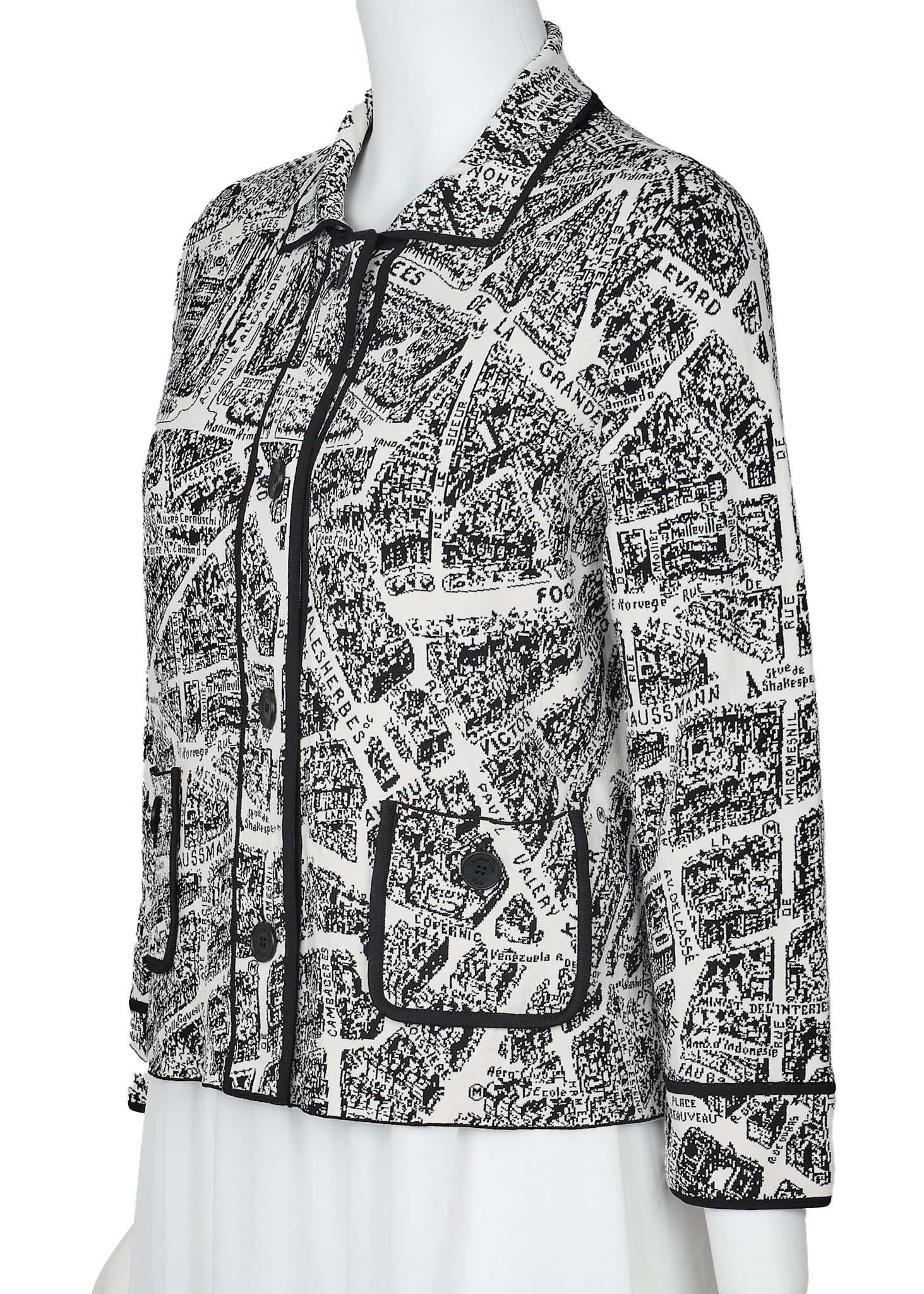 Dior Jacket, Long Sleeve, Cut-and-Sew, Viscose Blend, White, Silver-Tone Hardware, Pre-Owned - Vintage La Charme