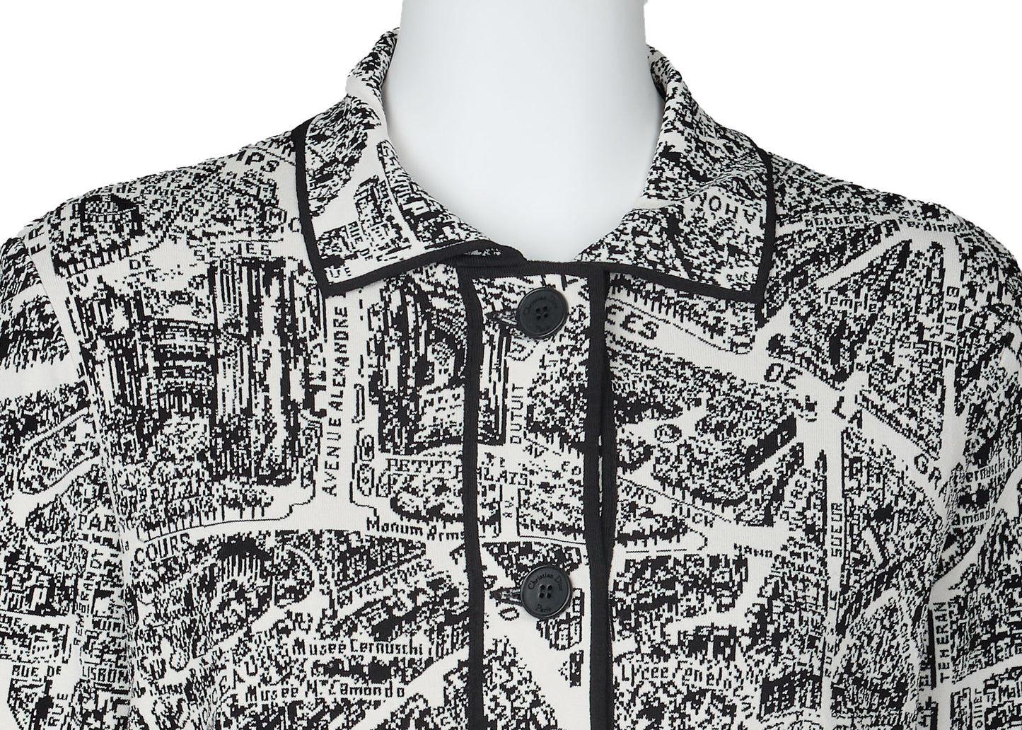 Dior Jacket, Long Sleeve, Cut-and-Sew, Viscose Blend, White, Silver-Tone Hardware, Pre-Owned - Vintage La Charme
