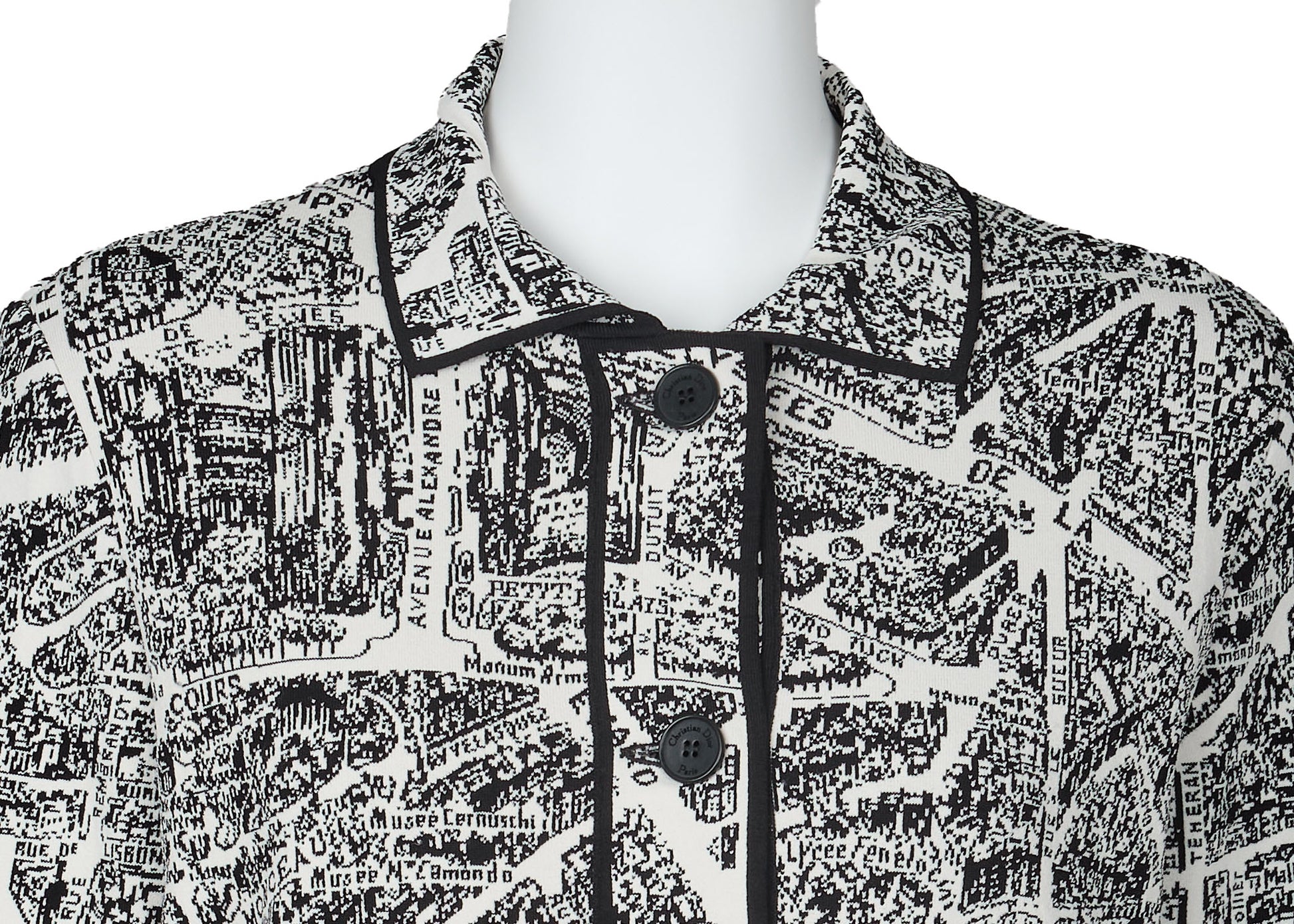 Dior Jacket, Long Sleeve, Cut-and-Sew, Viscose Blend, White, Silver-Tone Hardware, Pre-Owned - Vintage La Charme