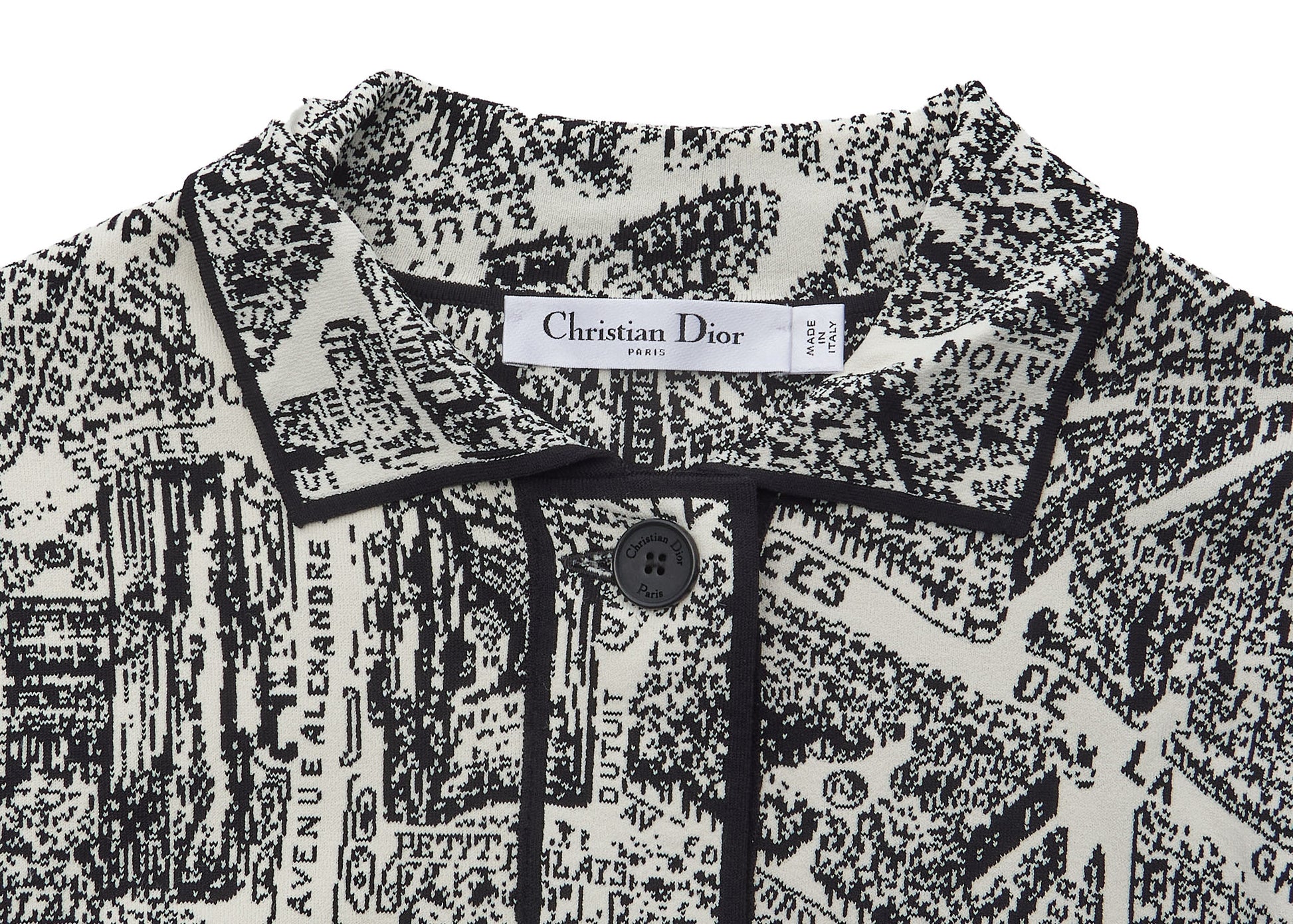Dior Jacket, Long Sleeve, Cut-and-Sew, Viscose Blend, White, Silver-Tone Hardware, Pre-Owned - Vintage La Charme