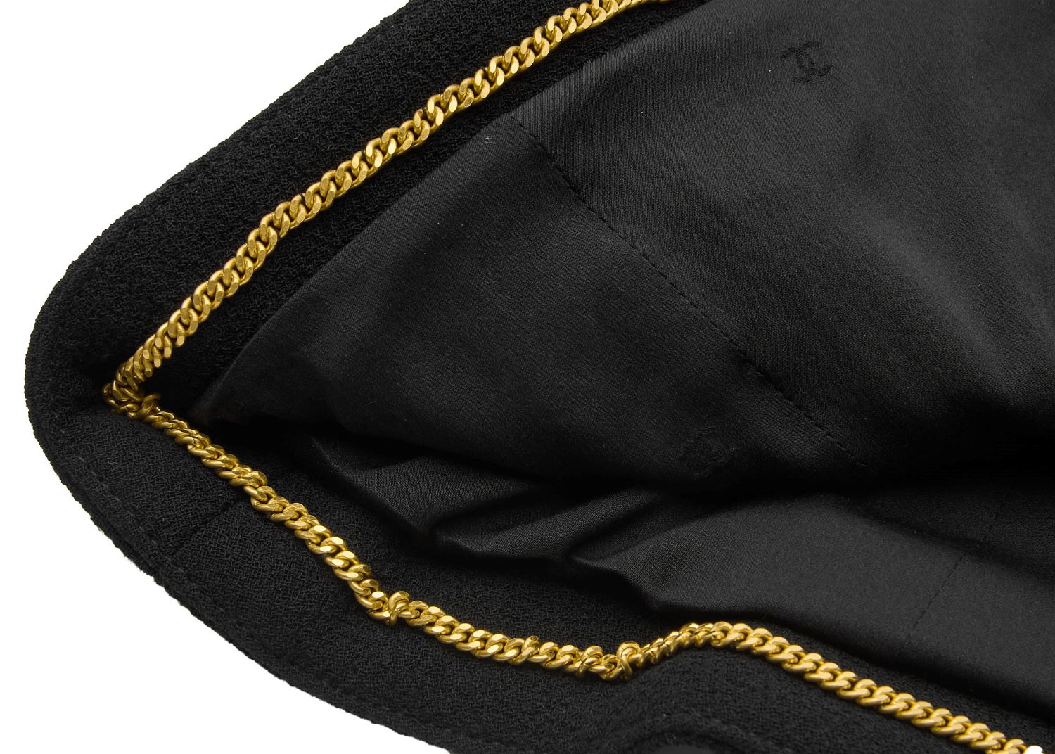 CHANEL Jacket Skirt Set, Coco Button, Wool, Black, Pre-Owned - Vintage La Charme