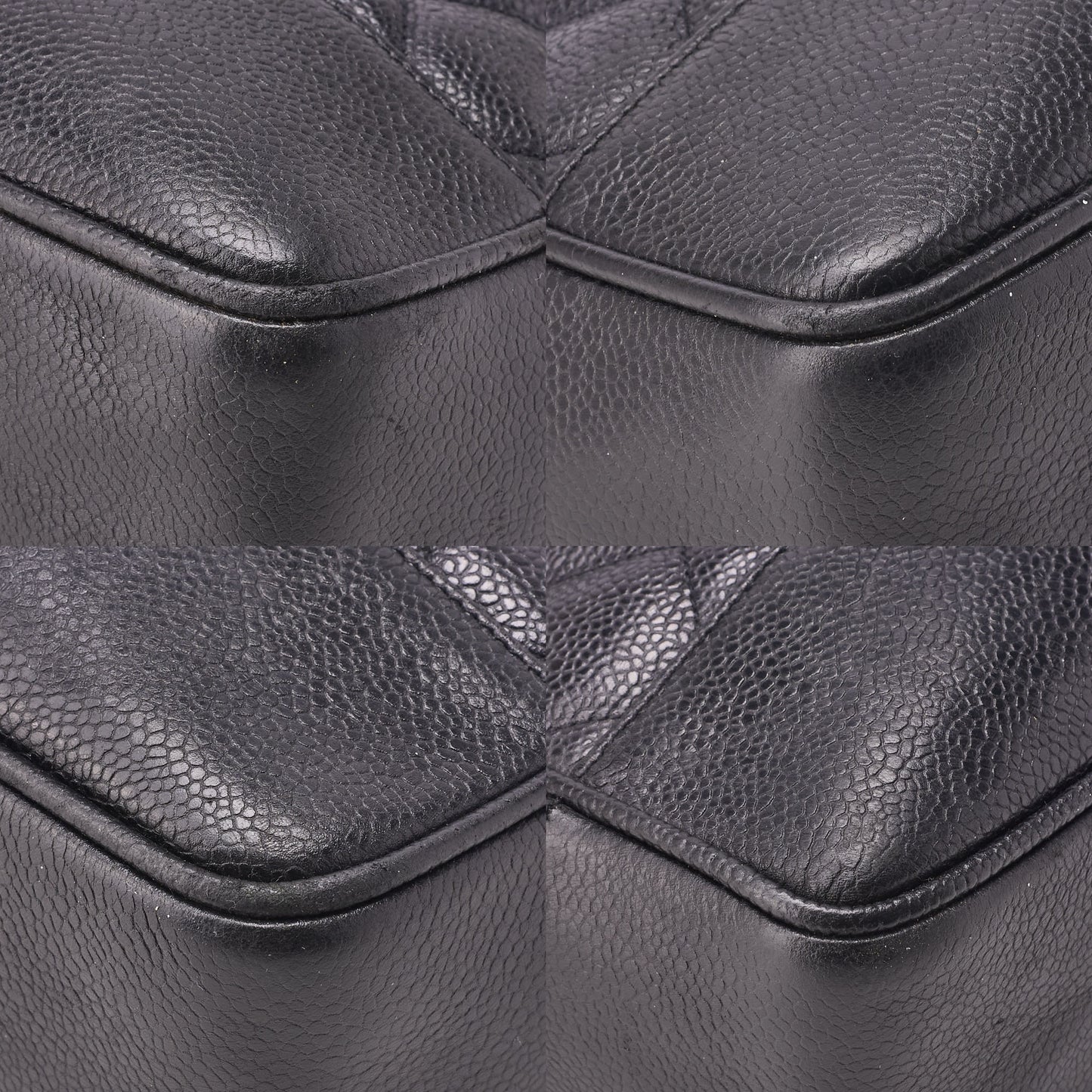 CHANEL Shoulder Tote Bag Matelasse Caviar Skin Black Gold-Tone Hardware Pre-Owned - Vintage La Charme