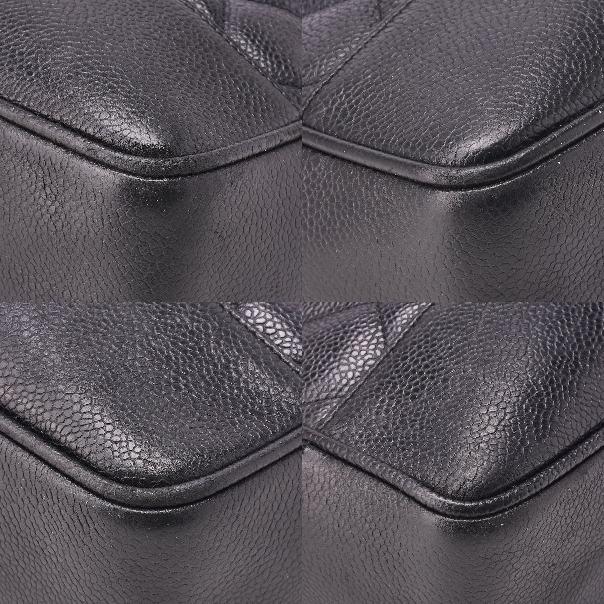 CHANEL Shoulder Tote Bag Matelasse Caviar Skin Black Gold-Tone Hardware Pre-Owned - Vintage La Charme