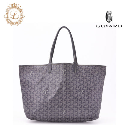 Goyard Saint Louis PM Tote Bag Coated Canvas Gray Silver-Tone Hardware Pre-Owned - Vintage La Charme