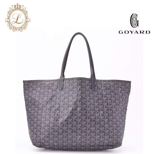 Goyard Saint Louis PM Tote Bag Coated Canvas Gray Silver-Tone Hardware Pre-Owned - Vintage La Charme