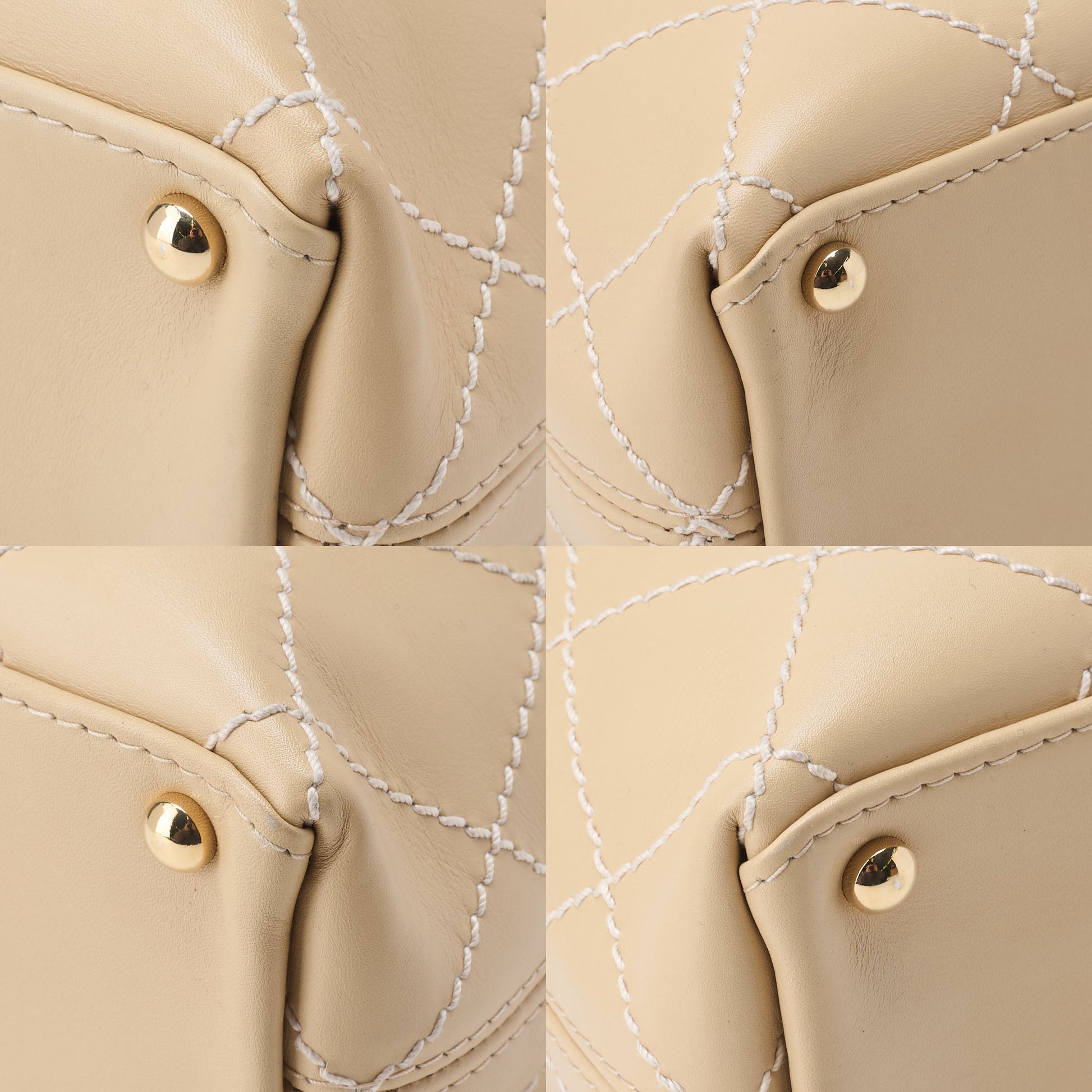CHANEL Shoulder Bag, Matelasse Coco Mark One, Calf Leather, Beige, Gold-Tone Hardware, Pre-Owned - Vintage La Charme
