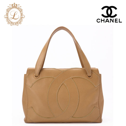CHANEL Tote Bag, Wild Stitch Coco Mark, Caviar Skin, Beige, Gold-Tone Hardware, Pre-Owned - Vintage La Charme