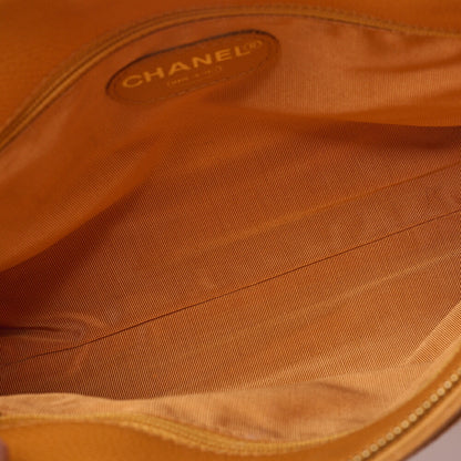 CHANEL Shoulder Tote Bag Logo Mark Double Chain Shoulder Caviar Skin Beige Gold-Tone Hardware Pre-Owned - Vintage La Charme