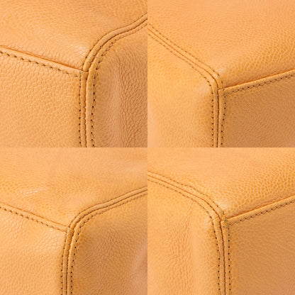 CHANEL Shoulder Tote Bag Logo Mark Double Chain Shoulder Caviar Skin Beige Gold-Tone Hardware Pre-Owned - Vintage La Charme