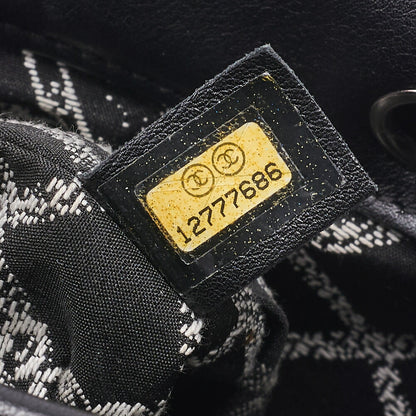CHANEL Mini Tote Bag Essential Logo Mark Lambskin Black Silver-Tone Hardware Pre-Owned - Vintage La Charme