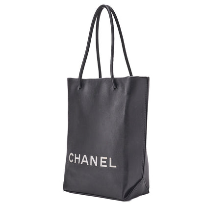 CHANEL Mini Tote Bag Essential Logo Mark Lambskin Black Silver-Tone Hardware Pre-Owned - Vintage La Charme