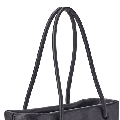 CHANEL Mini Tote Bag Essential Logo Mark Lambskin Black Silver-Tone Hardware Pre-Owned - Vintage La Charme