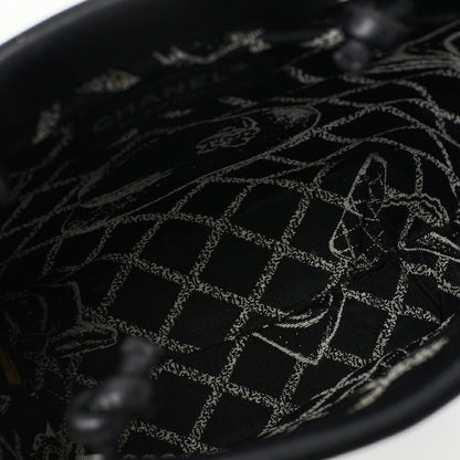 CHANEL Mini Tote Bag Essential Logo Mark Lambskin Black Silver-Tone Hardware Pre-Owned - Vintage La Charme