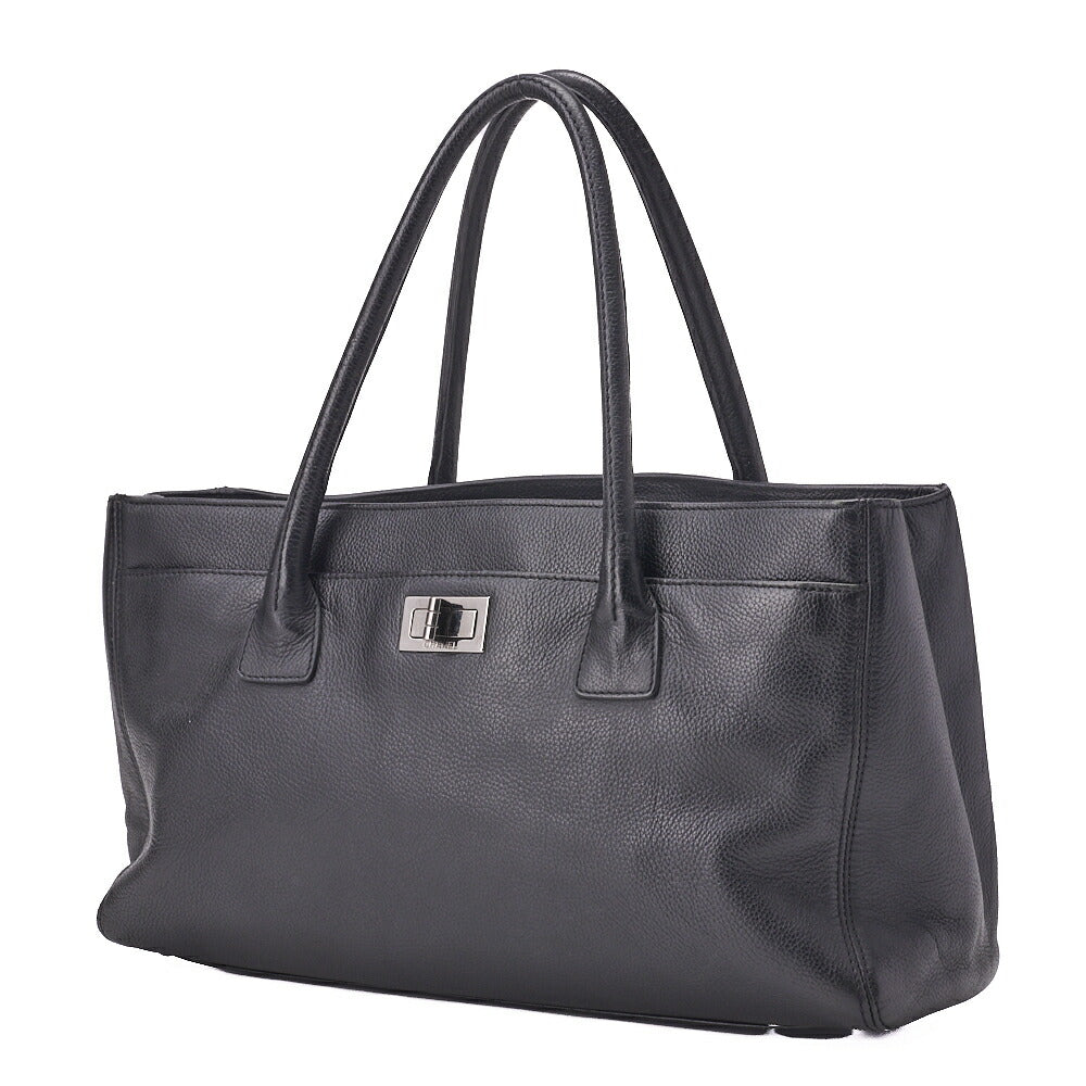 CHANEL Tote Bag Executive 2.55 Rock Caviar Skin Black Silver-Tone Hardware Pre-Owned - Vintage La Charme