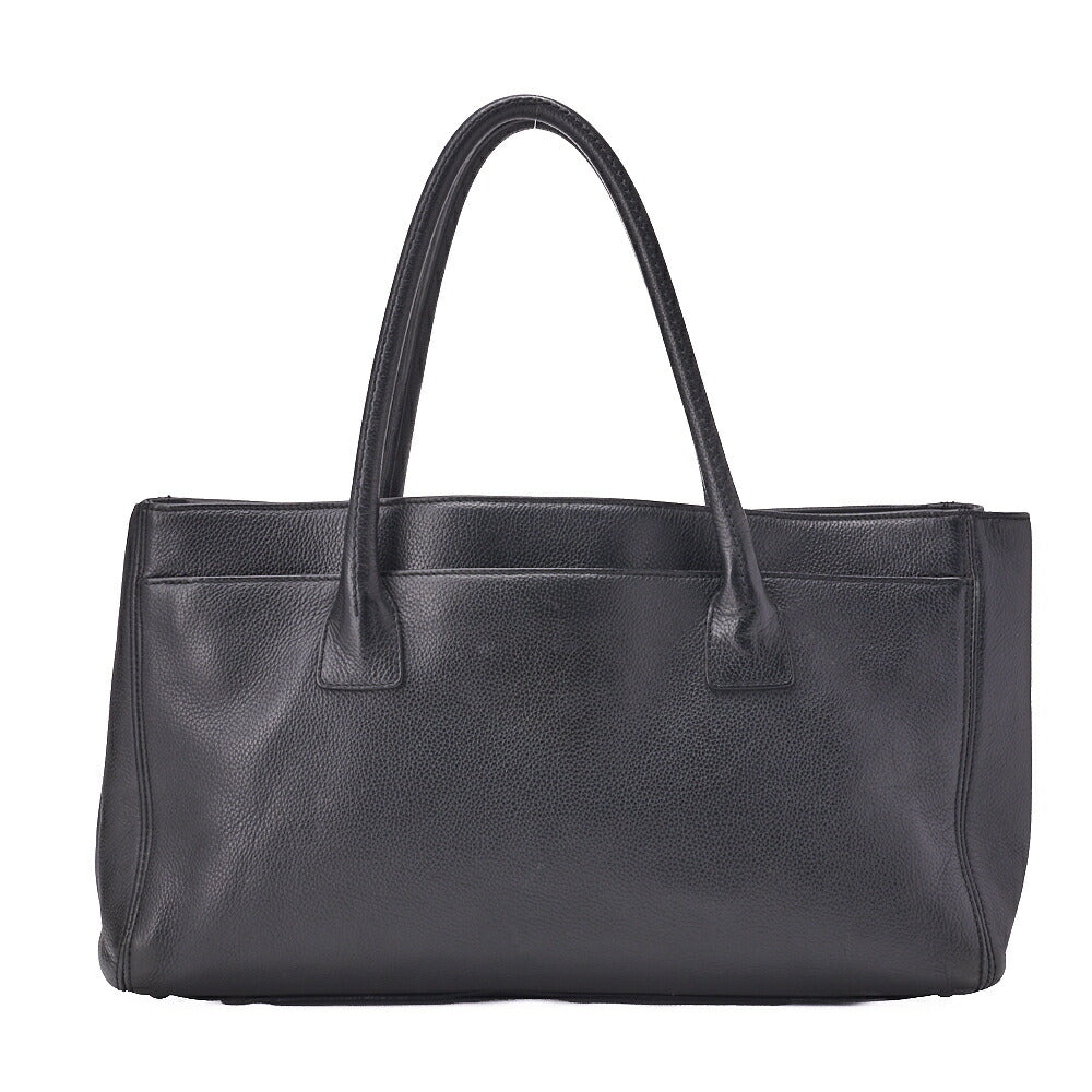 CHANEL Tote Bag Executive 2.55 Rock Caviar Skin Black Silver-Tone Hardware Pre-Owned - Vintage La Charme