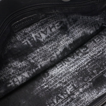 CHANEL Tote Bag Executive 2.55 Rock Caviar Skin Black Silver-Tone Hardware Pre-Owned - Vintage La Charme