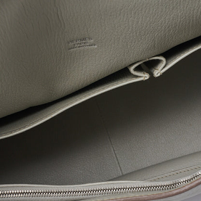 HERMES Gypsiere 30 Shoulder Bag Clemence Gris Mouette Silver-Tone Hardware Pre-Owned - Vintage La Charme