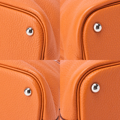HERMES Bolide 35 Handbag Shoulder Bag Tryon Clemence Orange Silver-Tone Hardware Pre-Owned - Vintage La Charme