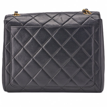 CHANEL Shoulder Bag Matelasse Lambskin Black Gold-Tone Hardware Pre-Owned - Vintage La Charme