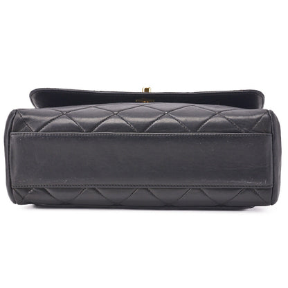 CHANEL Shoulder Bag Matelasse Lambskin Black Gold-Tone Hardware Pre-Owned - Vintage La Charme