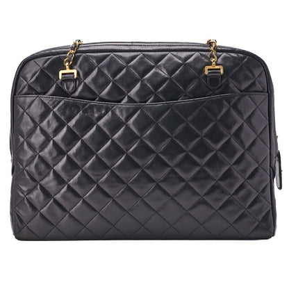 Chanel Shoulder Bag Matelasse Lambskin Black Gold-Tone Hardware Pre-Owned - Vintage La Charme