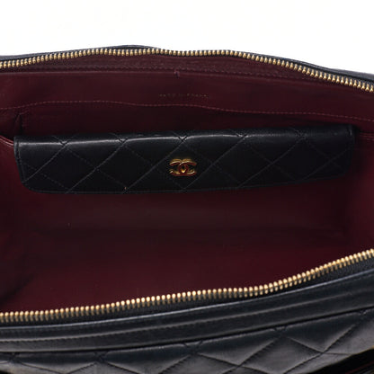 Chanel Shoulder Bag Matelasse Lambskin Black Gold-Tone Hardware Pre-Owned - Vintage La Charme