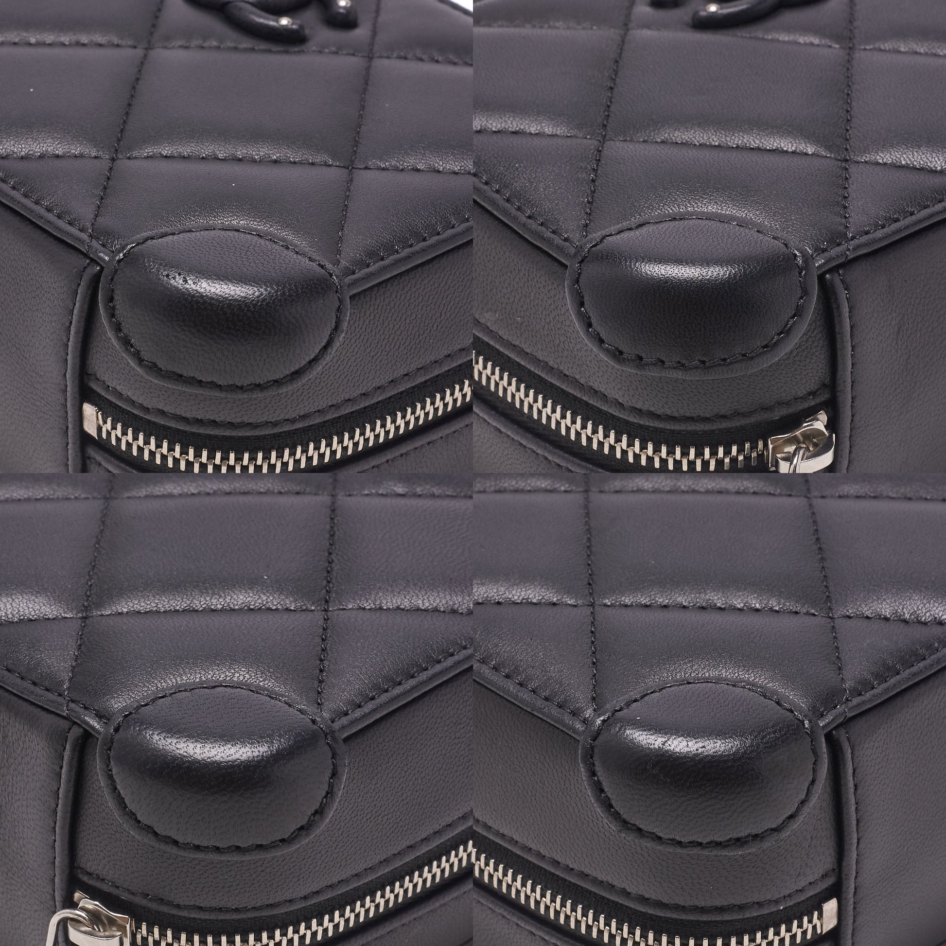 CHANEL Shoulder Bag Matelasse Coco Mark Chain Shoulder Lambskin Black Silver-Tone Hardware Pre-Owned - Vintage La Charme