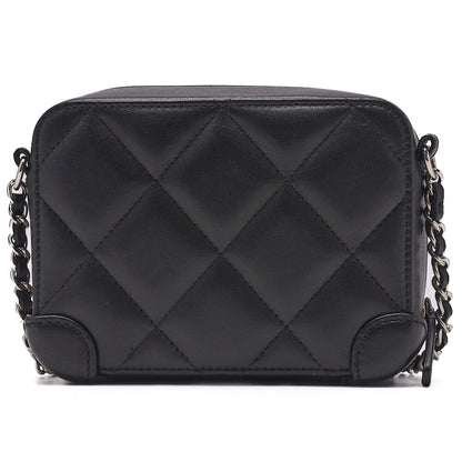 CHANEL Shoulder Bag Matelasse Coco Mark Chain Shoulder Lambskin Black Silver-Tone Hardware Pre-Owned - Vintage La Charme