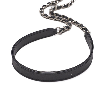CHANEL Shoulder Bag Matelasse Coco Mark Chain Shoulder Lambskin Black Silver-Tone Hardware Pre-Owned - Vintage La Charme