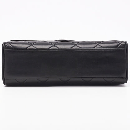 CHANEL Shoulder Bag Matelasse Lambskin Black Gold-Tone Hardware Pre-Owned - Vintage La Charme