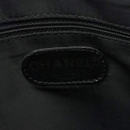 Chanel Tote Bag Logo Mark Plate Charm Caviar Leather Black Gold-Tone Hardware Pre-Owned - Vintage La Charme